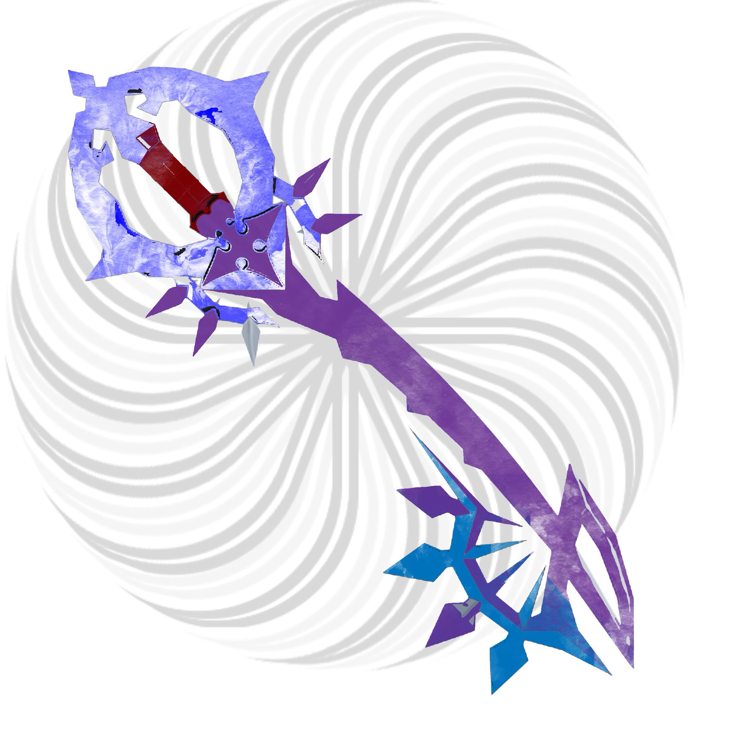 Two Become One Keyblade 8x8 Framed