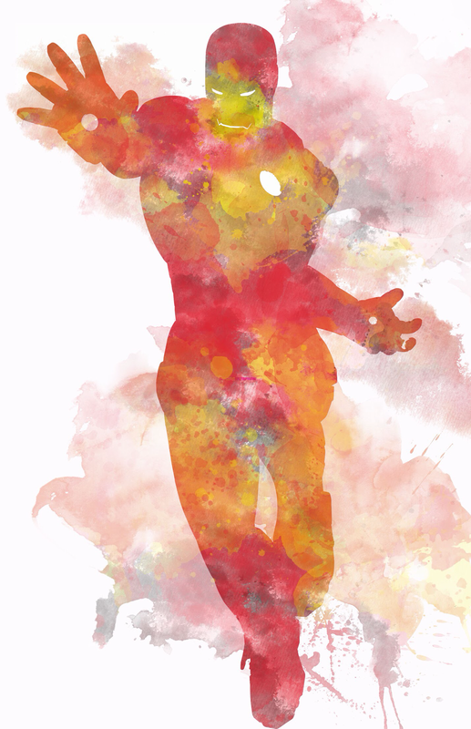 Iron Man Watercolor 11x17 Framed