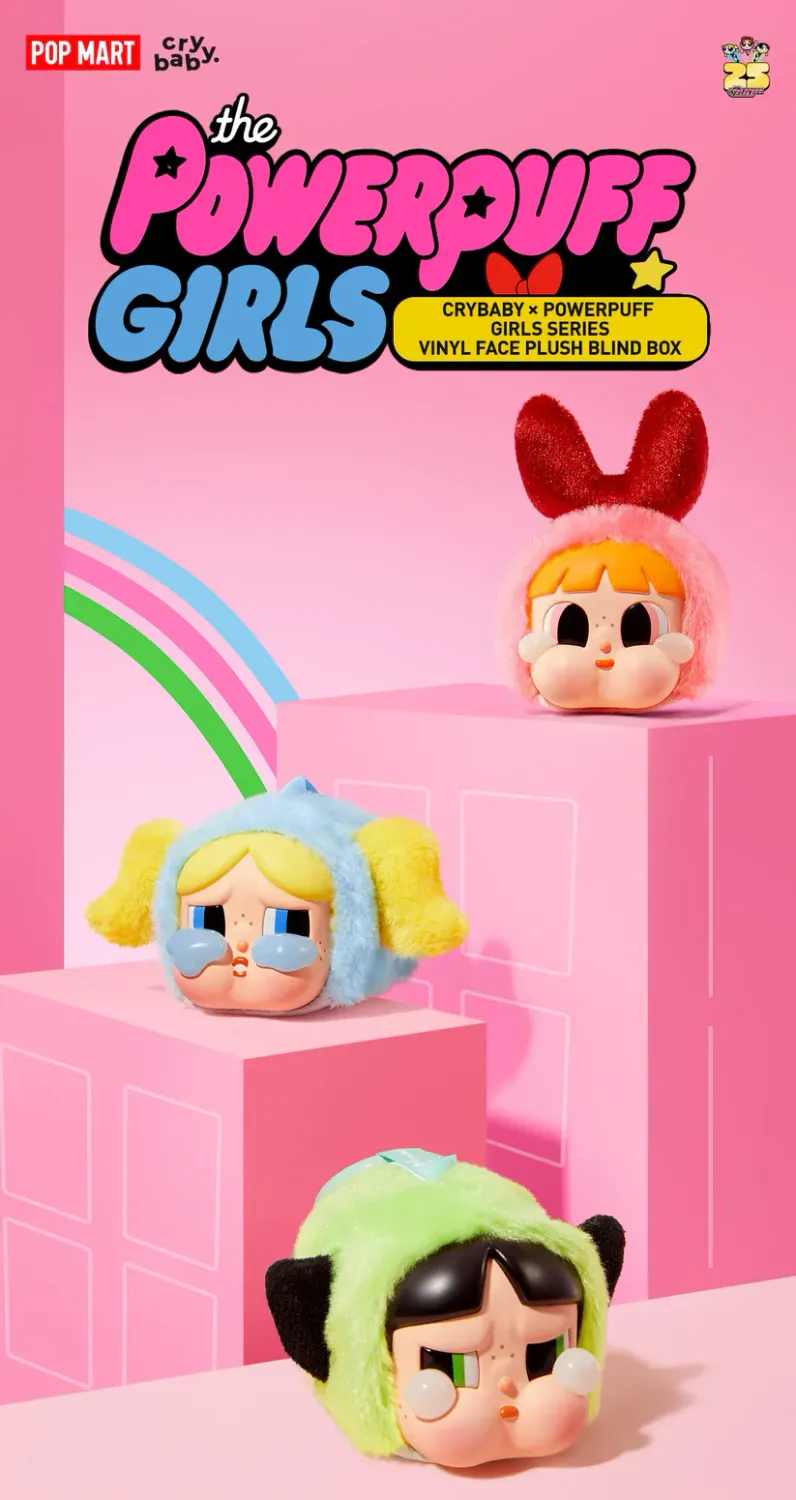 LABUBU CRYBABY × Powerpuff Girls Series Vinyl Face Plush Blind Box