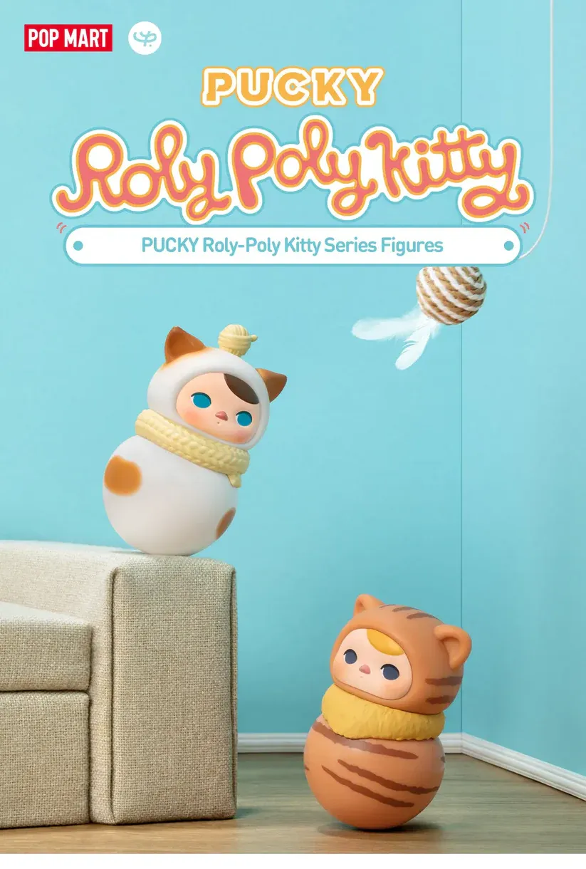LABUBU PUCKY Roly-Poly Kitty Series Figure Blind Box