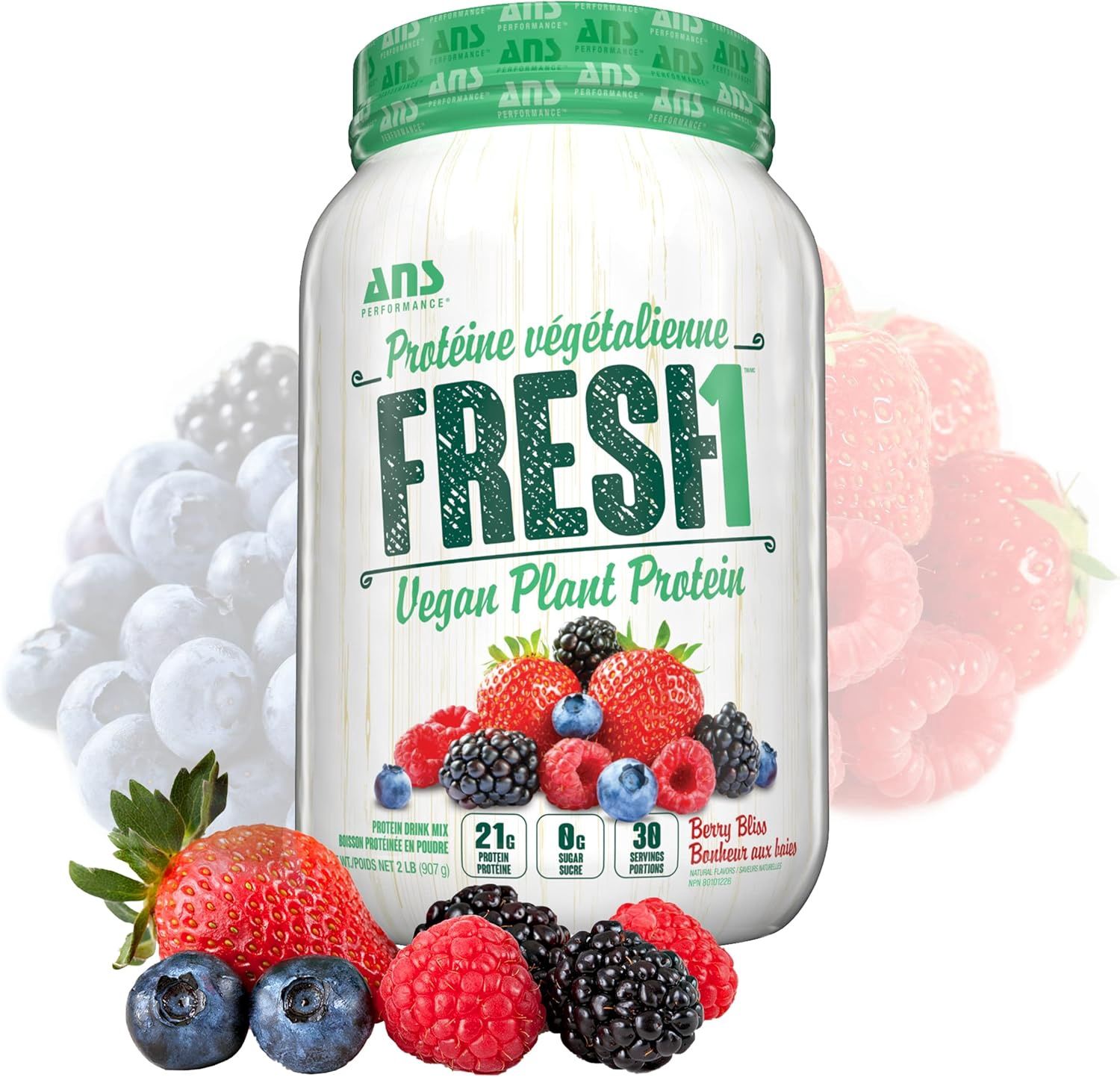 FRESH1 VEGAN PROTEIN, Flavour: BERRY  BLISS, Size: 2LBS