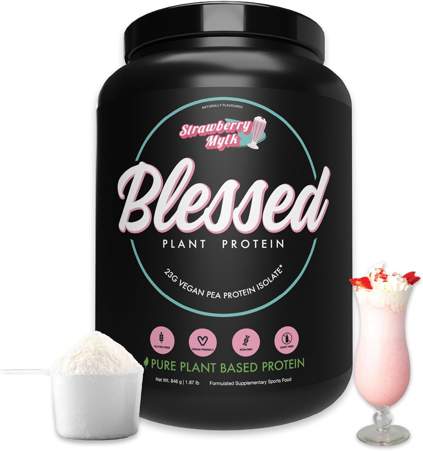 BLESSED VEGAN PROTEIN DAIRY FREE GLUTAN FREE SUGAR FREE