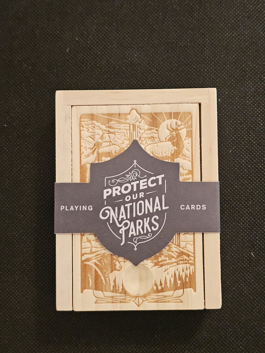 Wooden Box of National Park Playing Cards