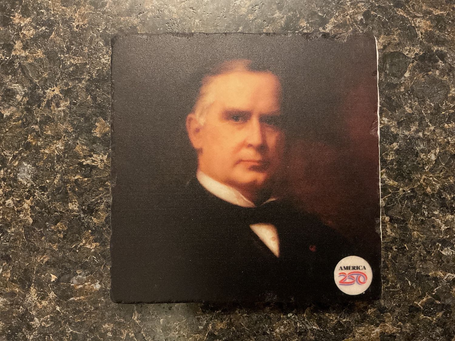 William McKinley Tumbled Stone Coaster