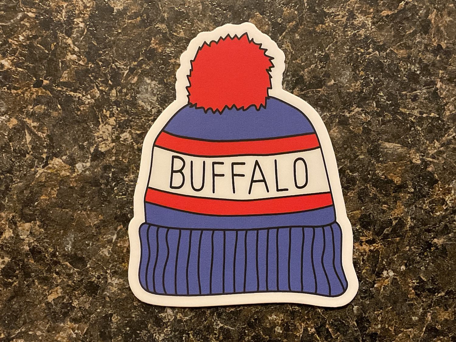 Buffalo NY Winter Hat Sticker