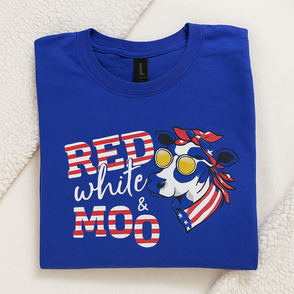 Red White and Moo Shirt (Small)
