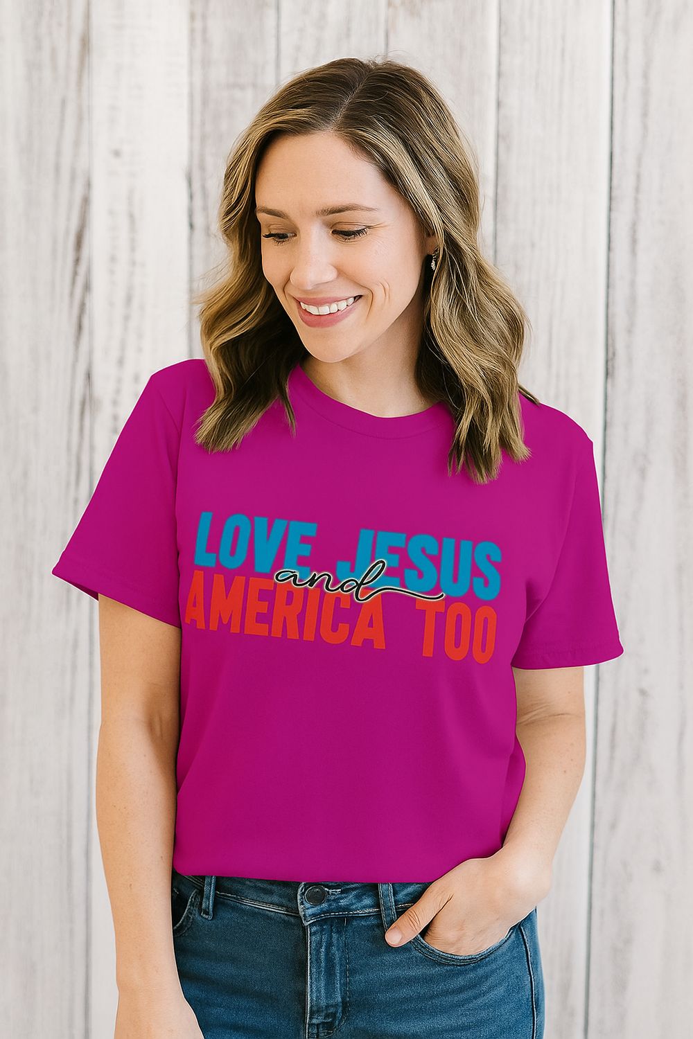 Love Jesus and America To Shirt (Small)