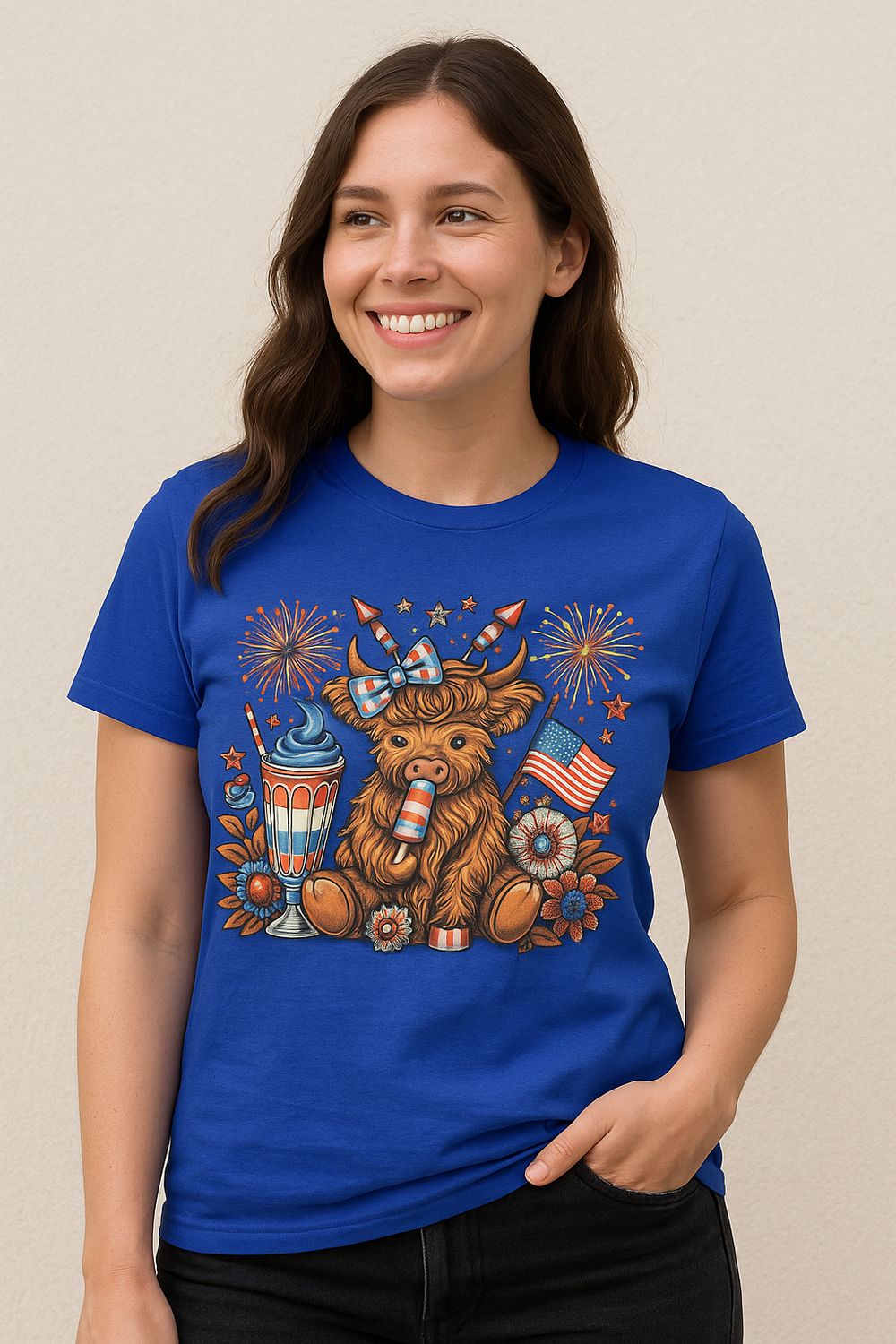 Cow Fourth of July Shirt (Small)