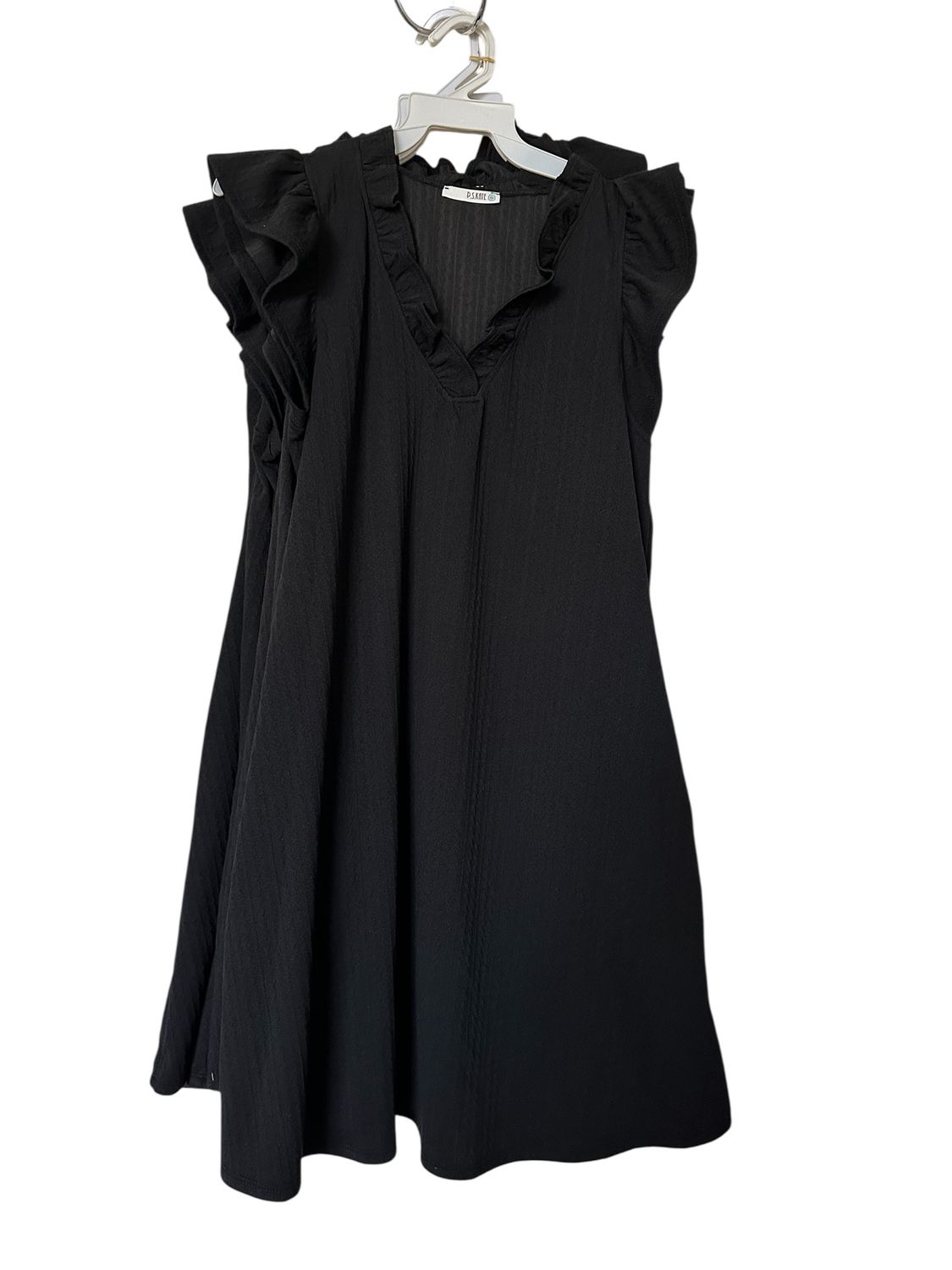 Ruffle collar and shoulder dress