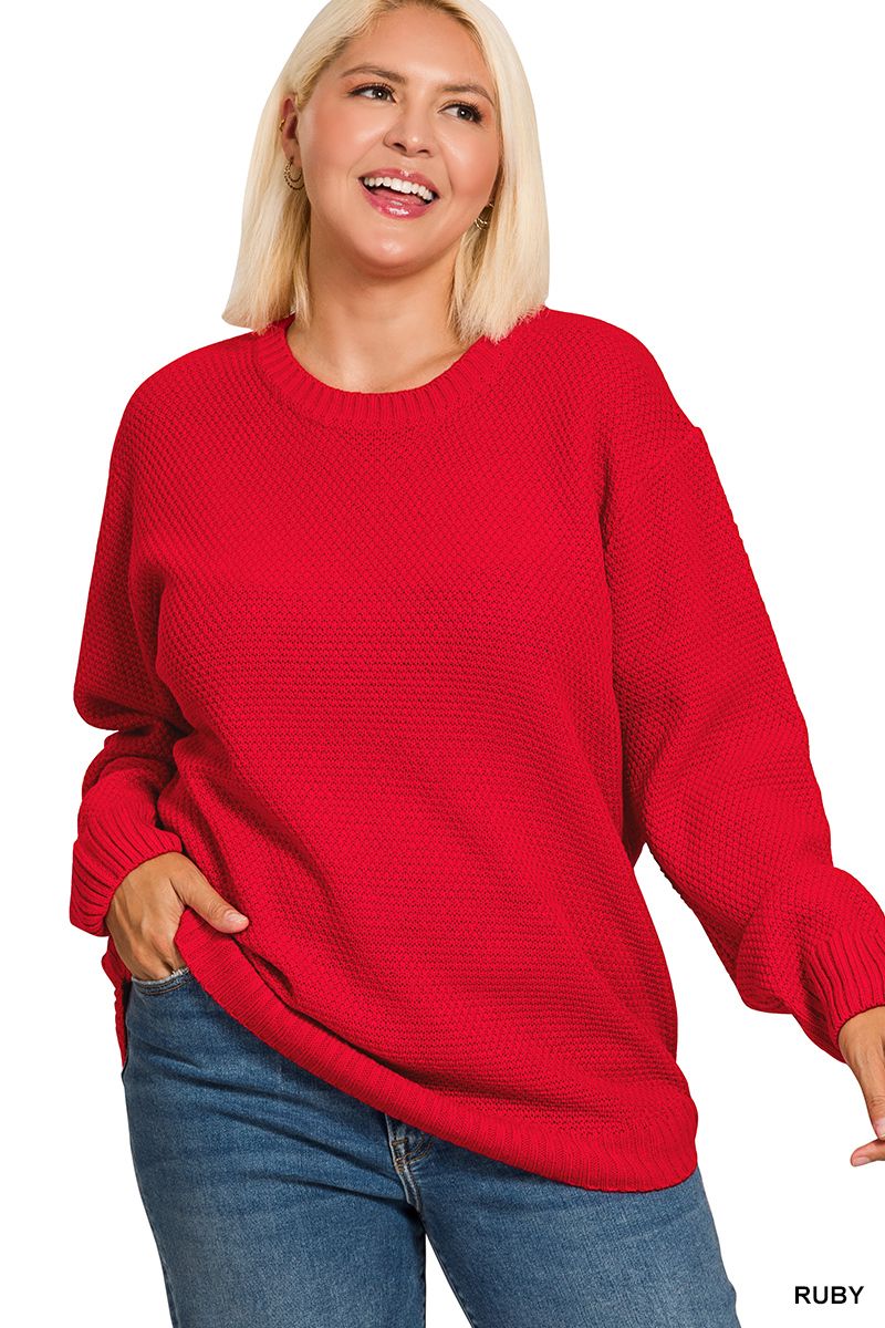 Plus Round Neck Basic Sweater