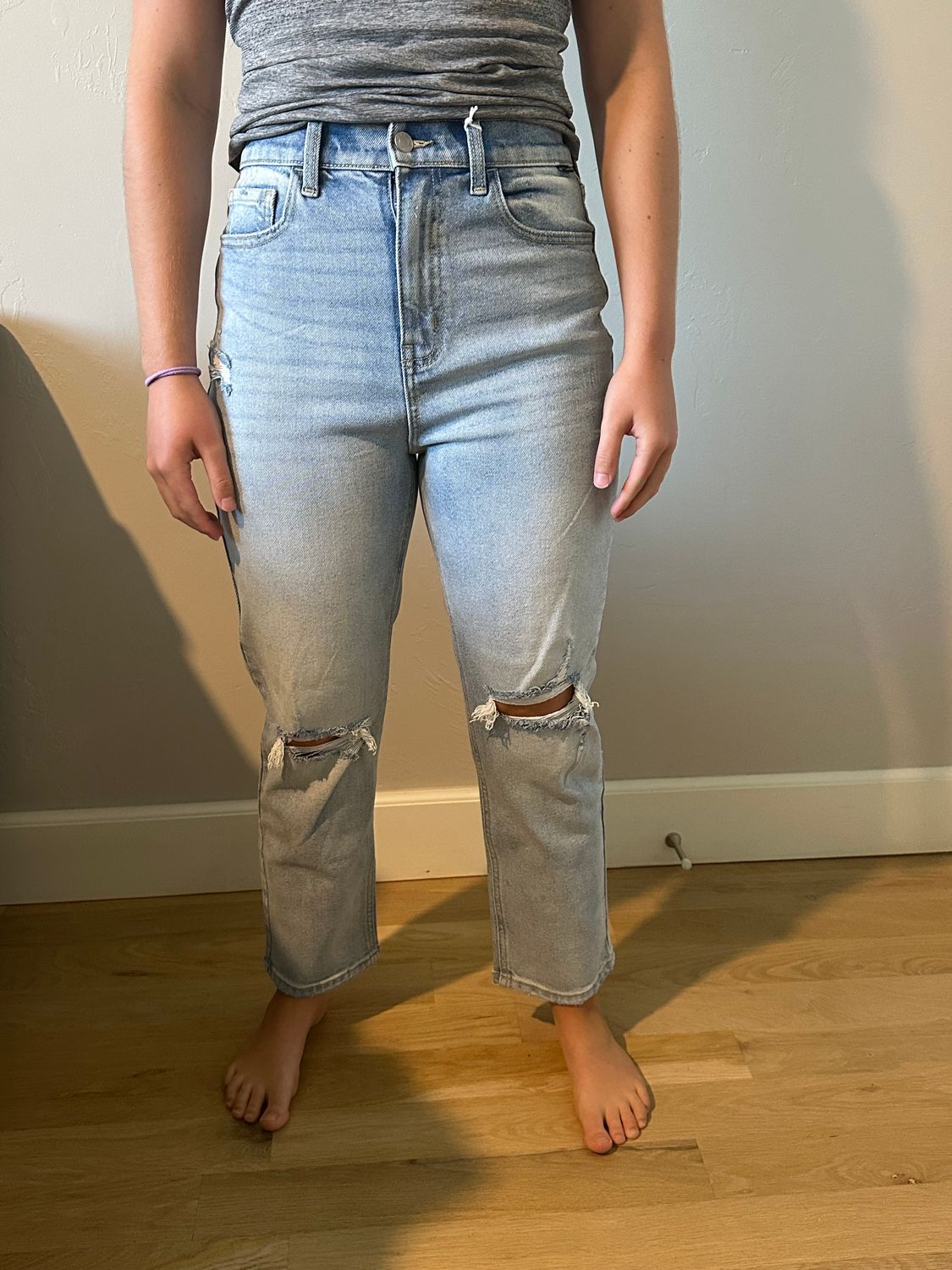 Cello Brand  High Rise Crop Straight with Asymetric Back Pockets