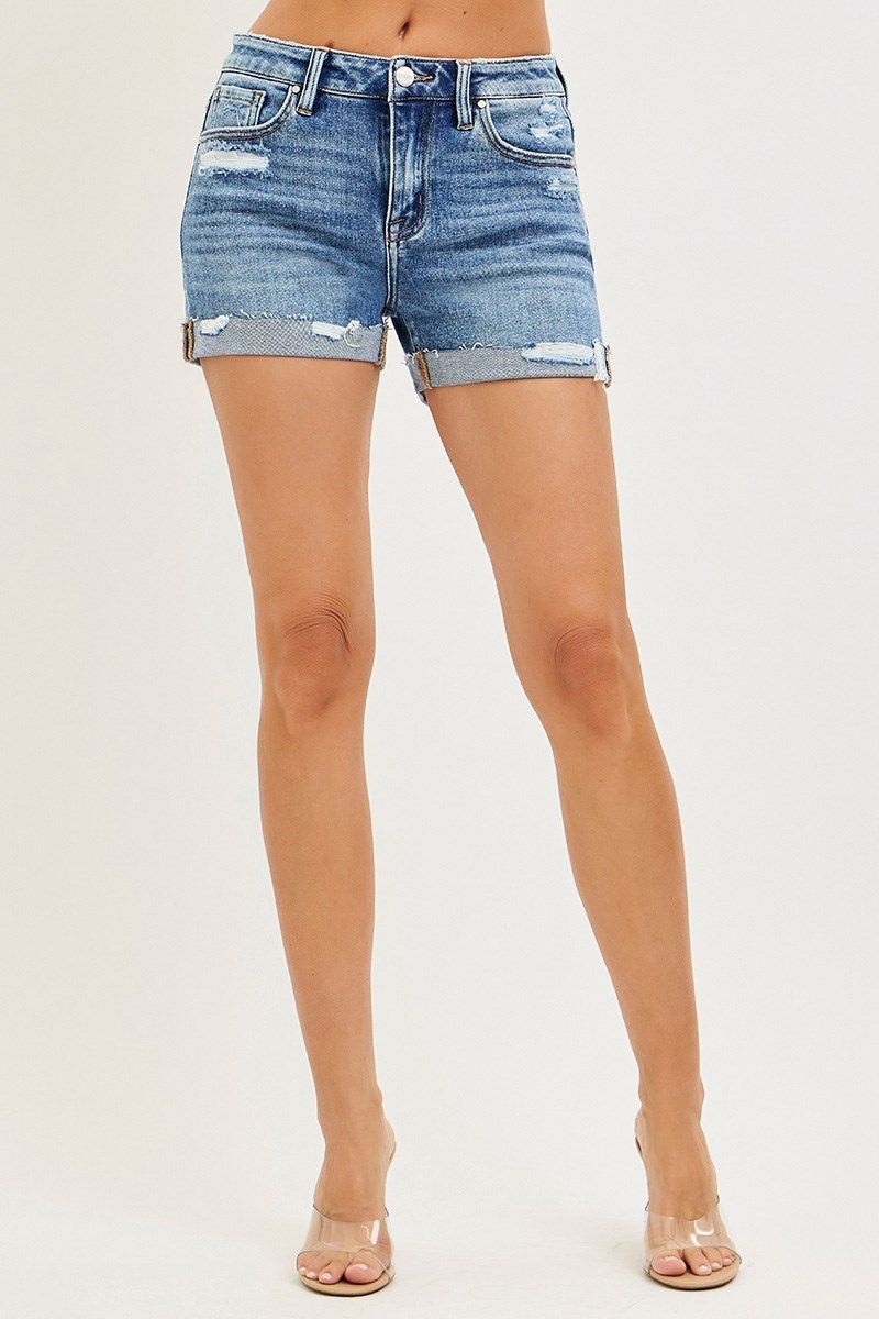 Risen Mid Rise Cuffed Shorts