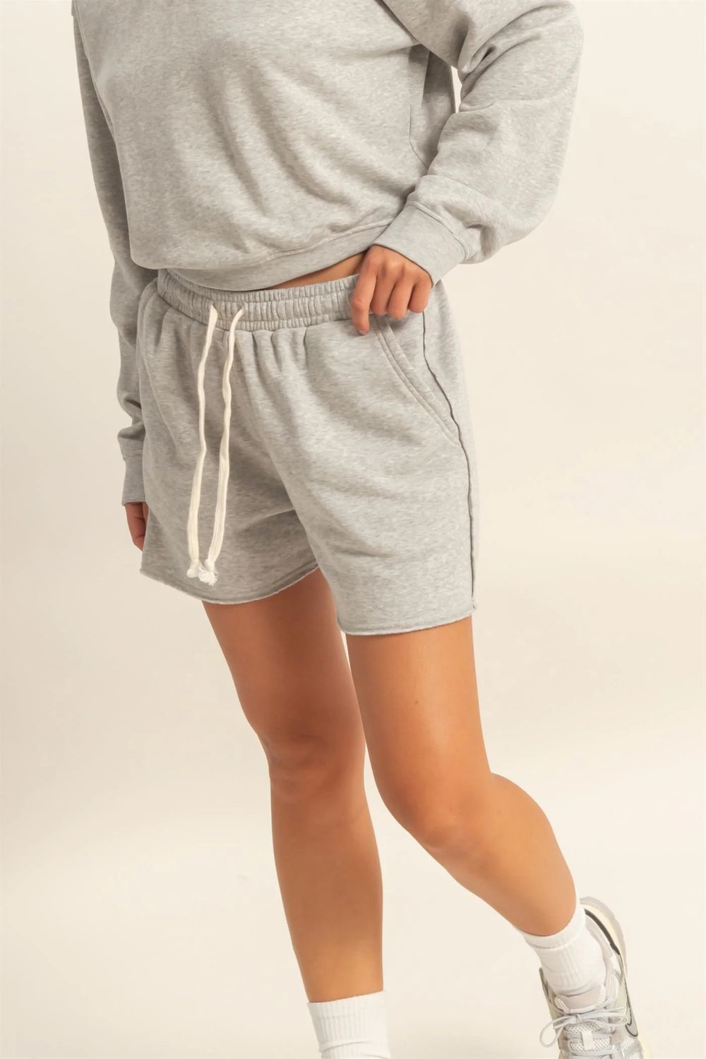 DZ26A328 - Drawstring Burnout French Terry Shorts