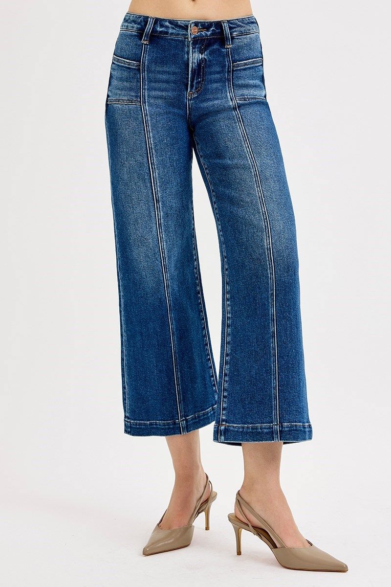 Risen Mid Rise Crop Wide with Front Patch Pocket
