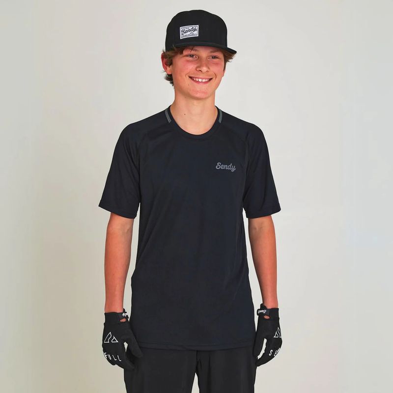 SENDY SEND IT KIDS SHORT SLEEVED MTB JERSEY BOLD BLACK