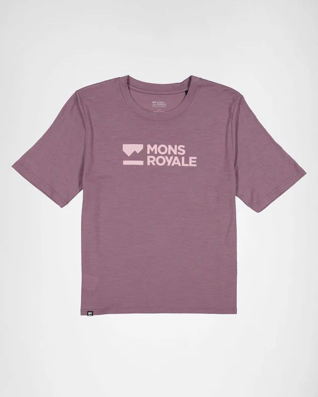 MONS ROYALE WOMENS ICON MERINO CLASSIC T-SHIRT MAUVE