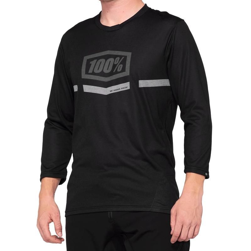 100% AIRMATIC 3/4 SLEEVE JERSEY BLACK