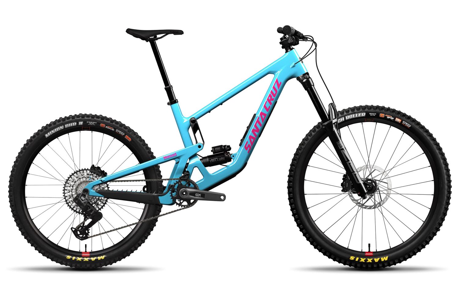 VÉLO SANTA CRUZ NOMAD GX AXS GLOSS AQUA MAGENTA