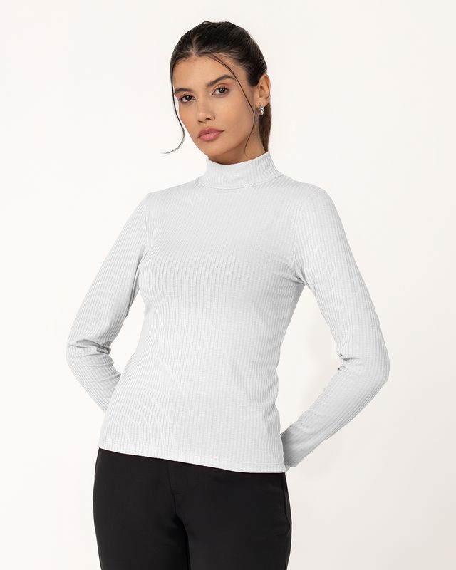 Ribbed High Neck Blouse