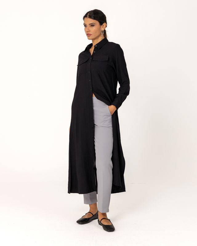 Long Sleeve Midi Shirt Dress