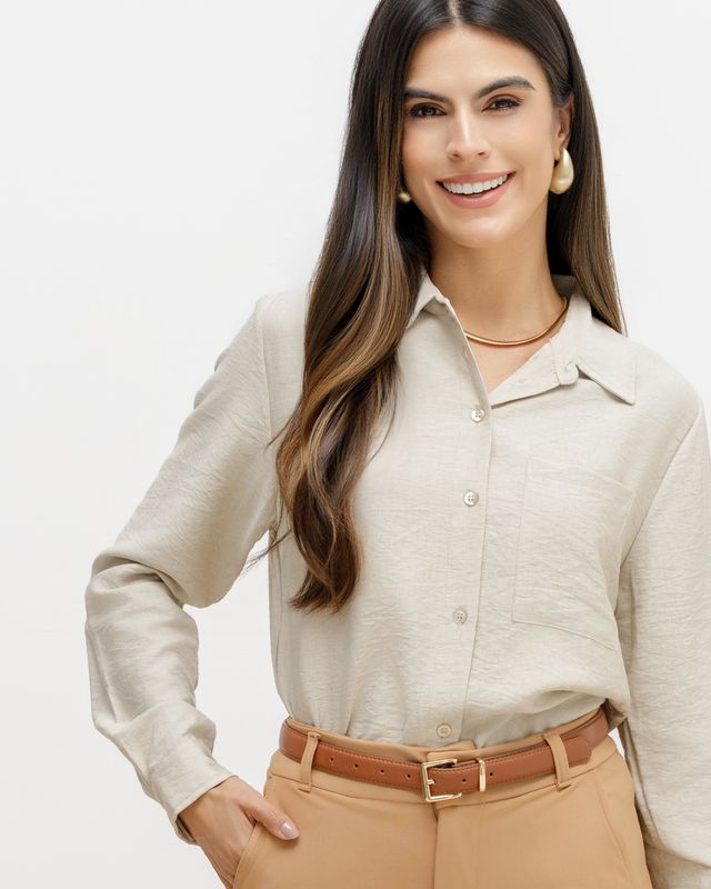 Crepe Texture Shirt with Pocket