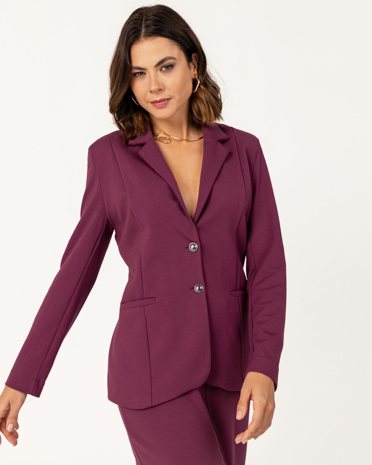 Women&#39;s Long Blazer in Structured Knit