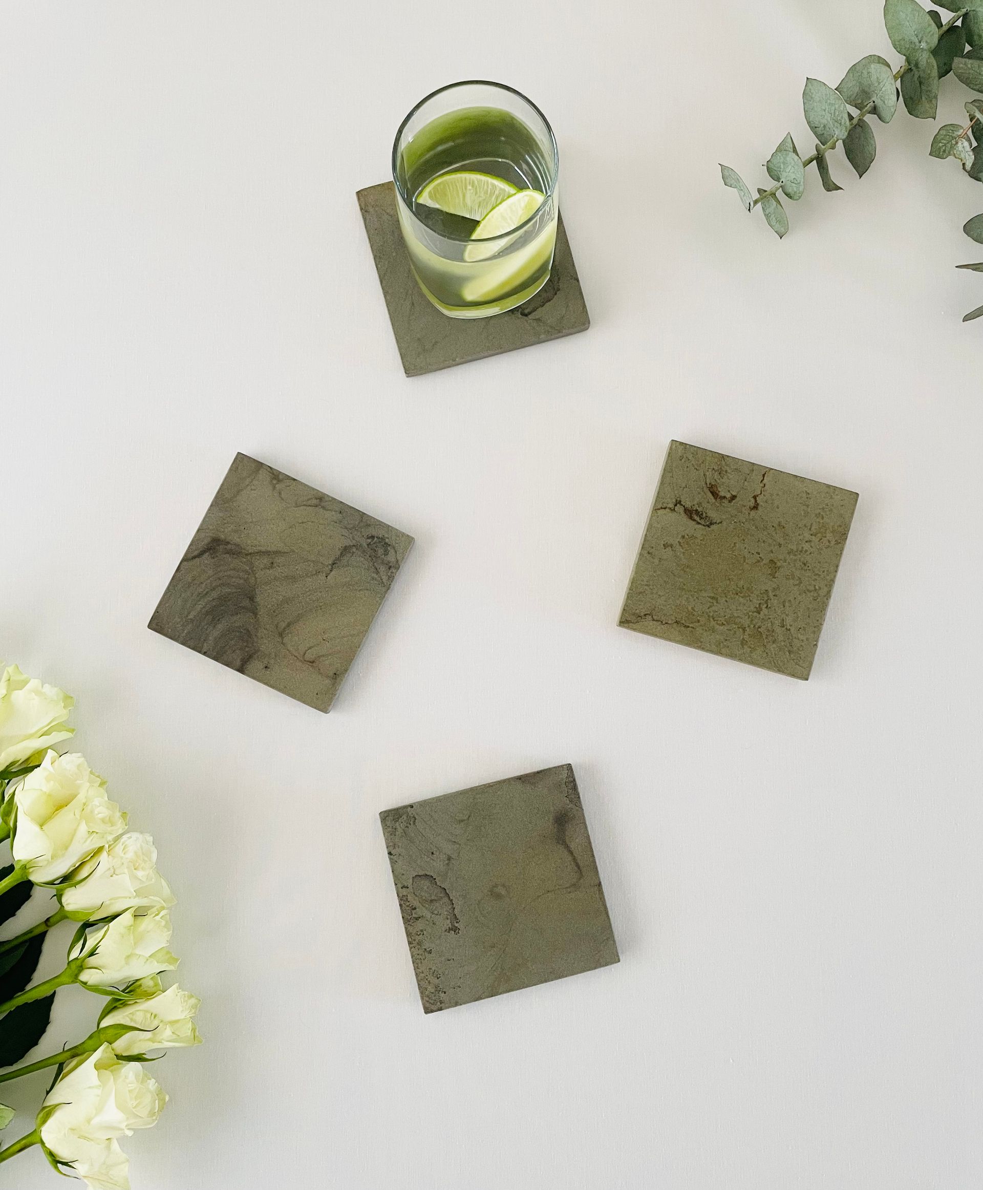 Single Square Yorkstone Coaster in Alchemy