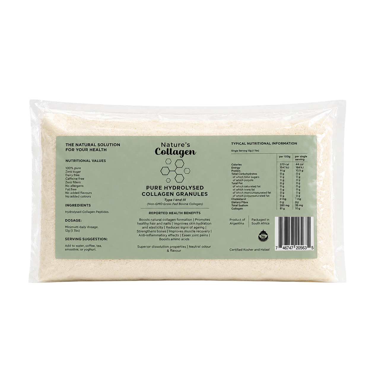 Pure Hydrolysed Collagen Granules 350g Refill Pack