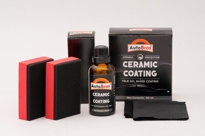 Ceramic Coating | Lasts for More than 100 Washes | 50ml Pack | 2 Applicator Pads + 2 Coating Cloth