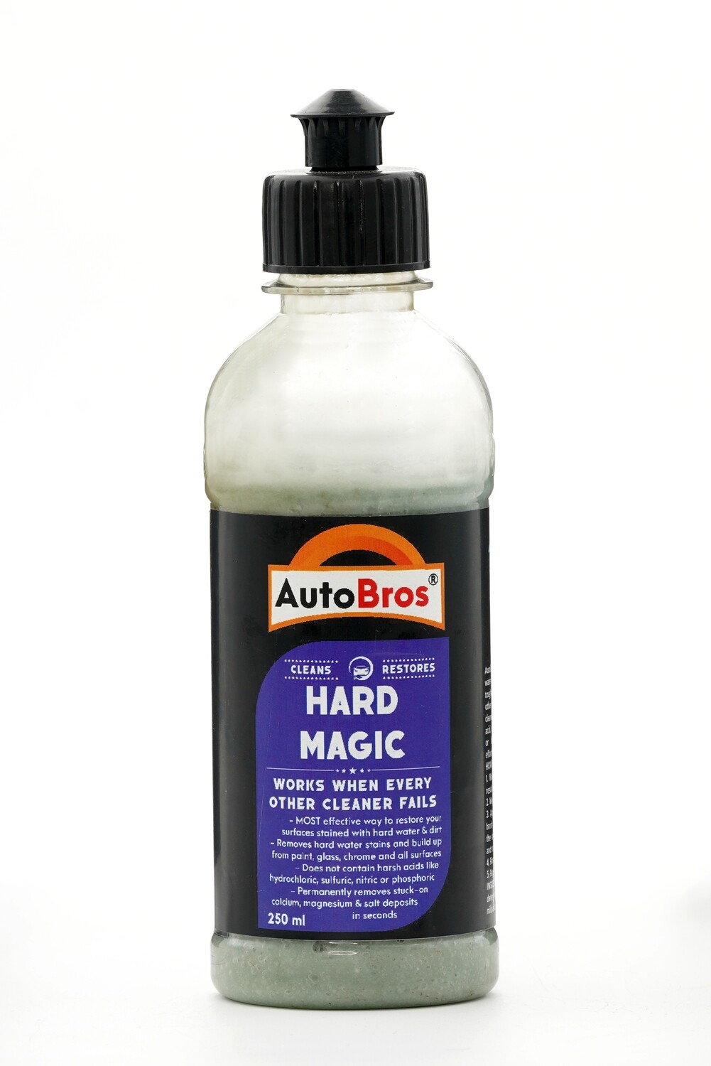 AutoBros Hard Magic 250ml | Removes toughest hard water stains | Works when every other cleaner fails | Safe for metal, glass, glass & painted surfaces