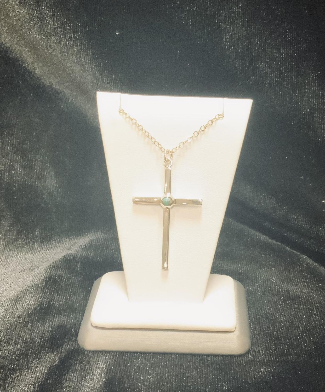 NECKLACE LG CROSS W TQ T3129