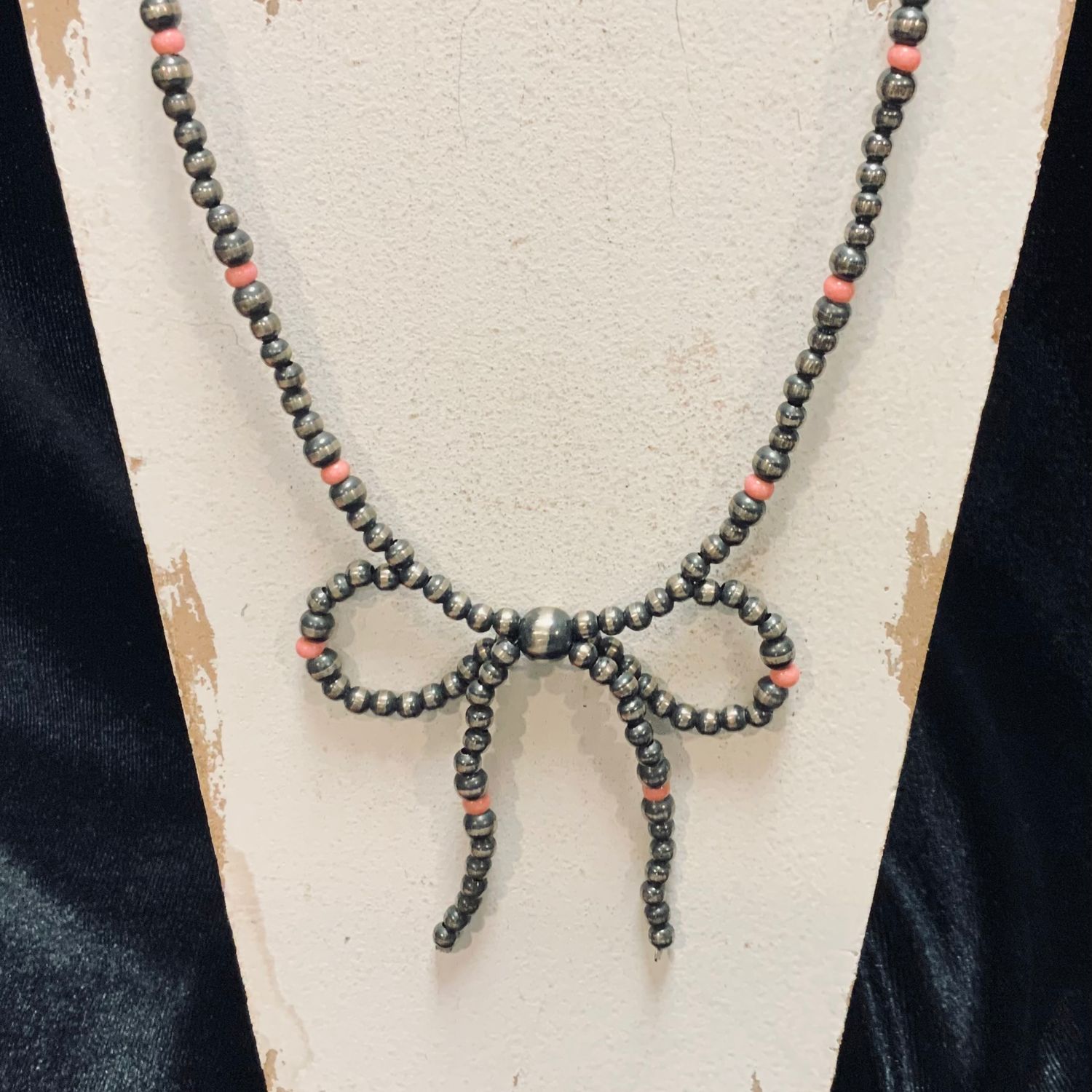 NECKLACE NP/PINK BOW T3163