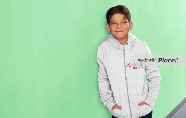 Sweat à capuche zippé, logo dans le dos