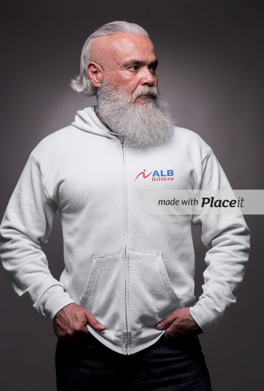 Sweat à capuche zippé, logo dans le dos