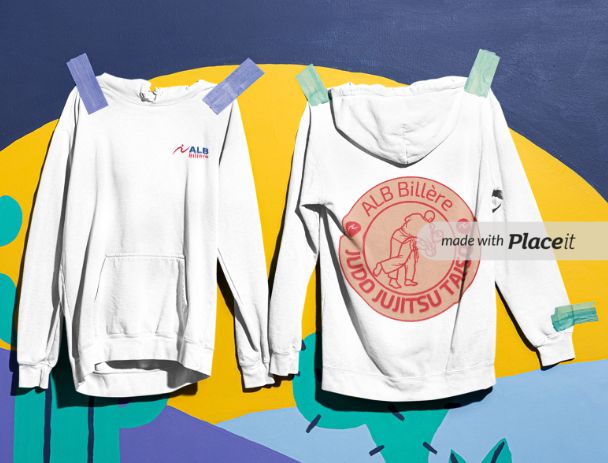 Sweat à capuche, logo dans le dos