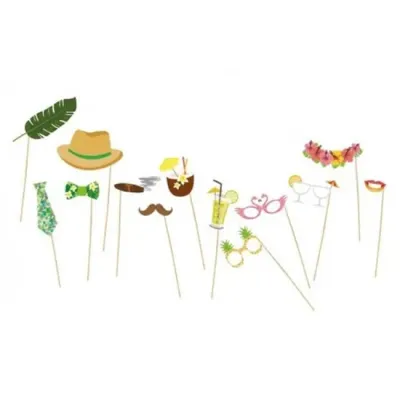 Kit d'accessoires pour photobooth - TROPICAL - Multicolore
