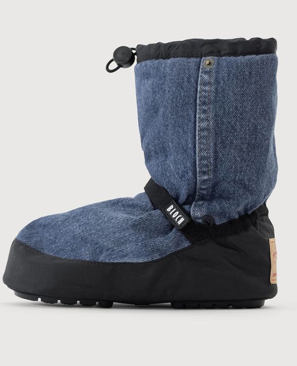 Bloch recyled demin warmup booties, Colour: blue demin, size: large