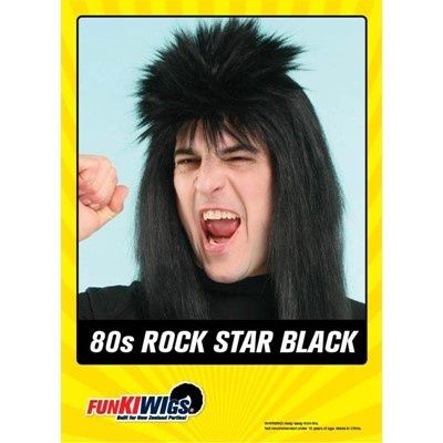 Funkiwi 80s Rock Star wig, Colour: black