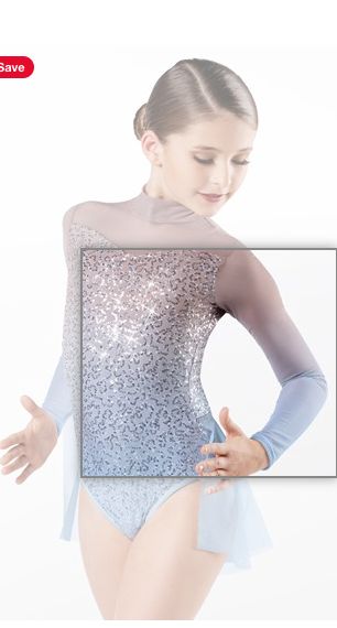 W sequined leotard with attached skirt, Colour: tan to pale blue, size: xsmall adult