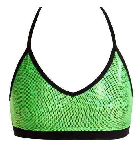 Energetiks detailed crop top, Colour: fluro green, size: childs large