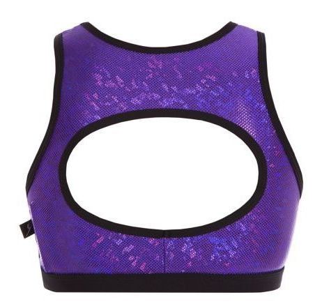 purple crop top, Colour: purple, size: childs large