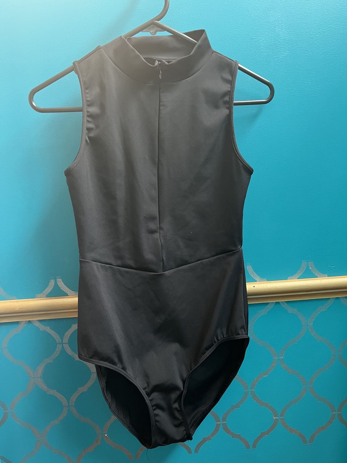 Energetiks zip front leotard, Colour: black, size: med