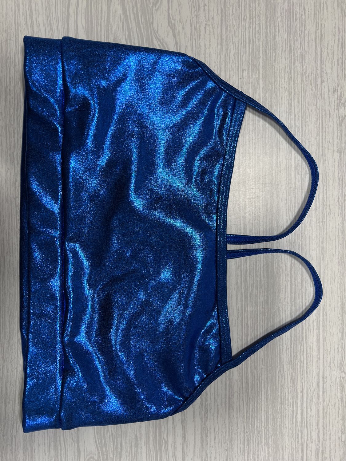Balera metallic crop top, Colour: metallic blue, size: adult small