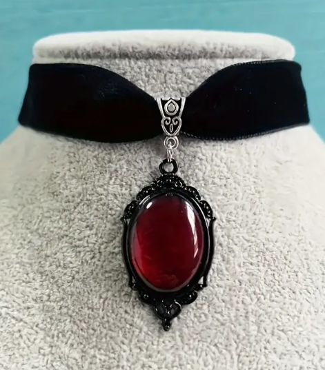 choker ruby red gothic