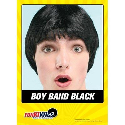 Funkiwi boy band wig, Colour: black
