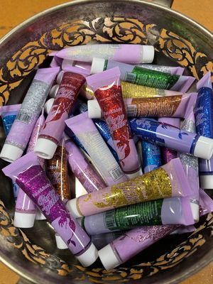Glitter hair and skin