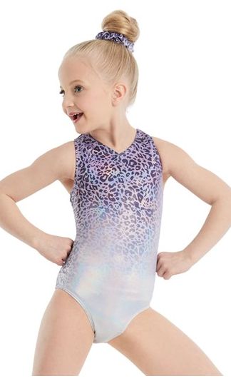 Ombre animal print leotard, Colour: purple, size: small adult