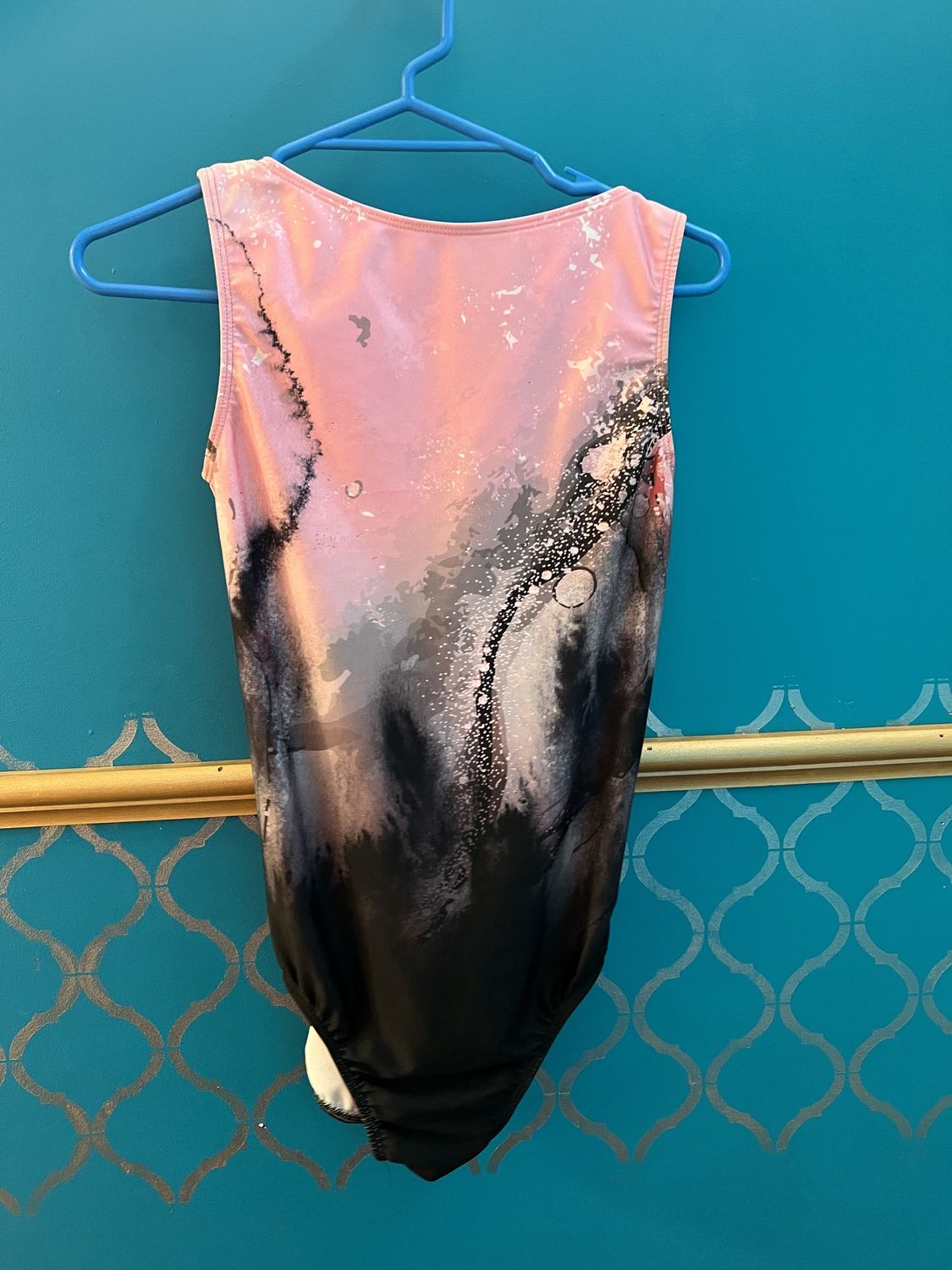 Leotard pink and black bubbles, Colour: pink/black, size: adult med