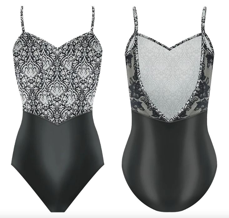 Danse de Paris Ebony Lotus leotard, Colour: black, size: adult 10 small