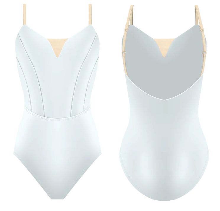 Danse de Paris Chloe leotard, Colour: White, size: 12/Adult Medium